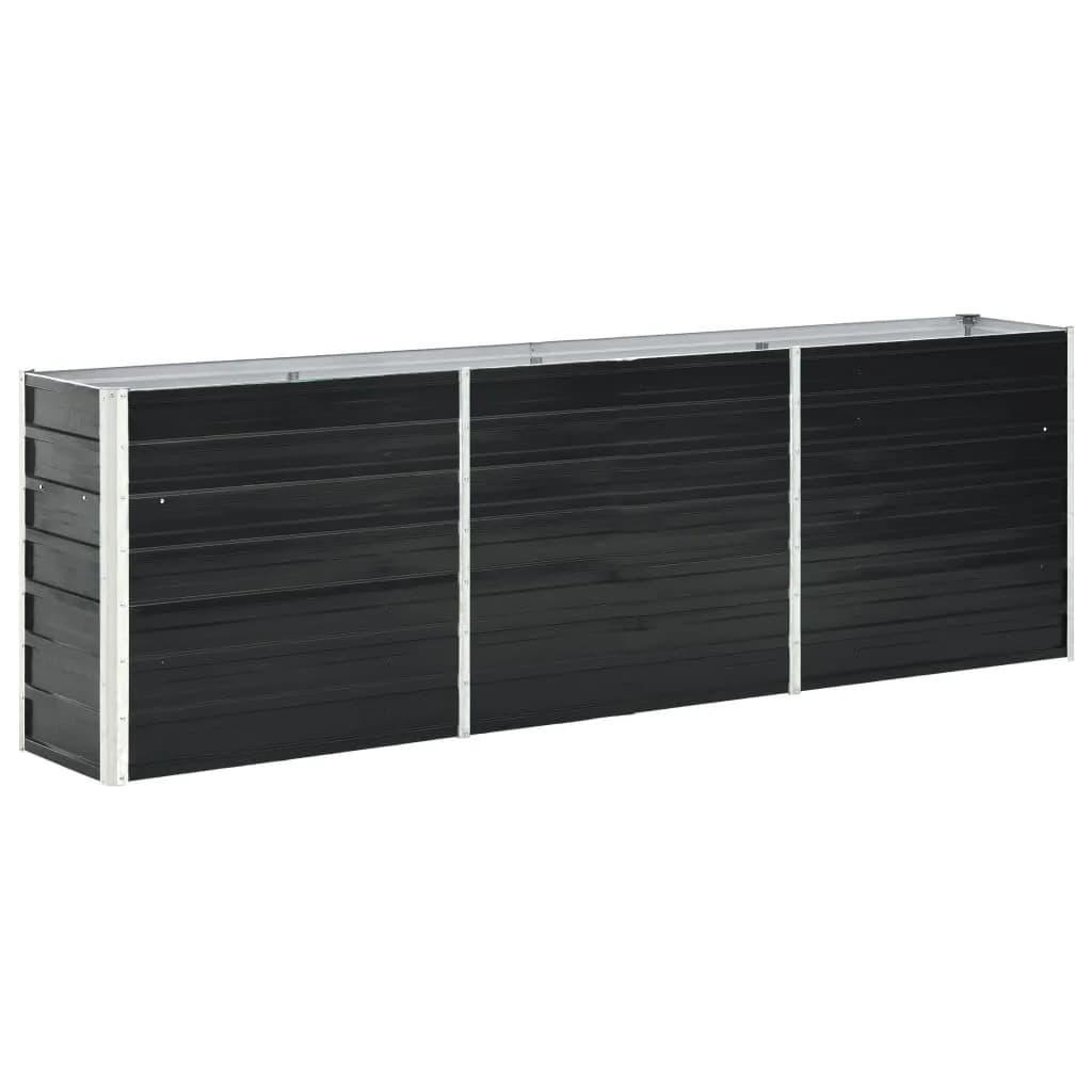 Vidaxl Jardinera Elevada Acero Galvanizado Gris Antracita 160x80x77 Cm