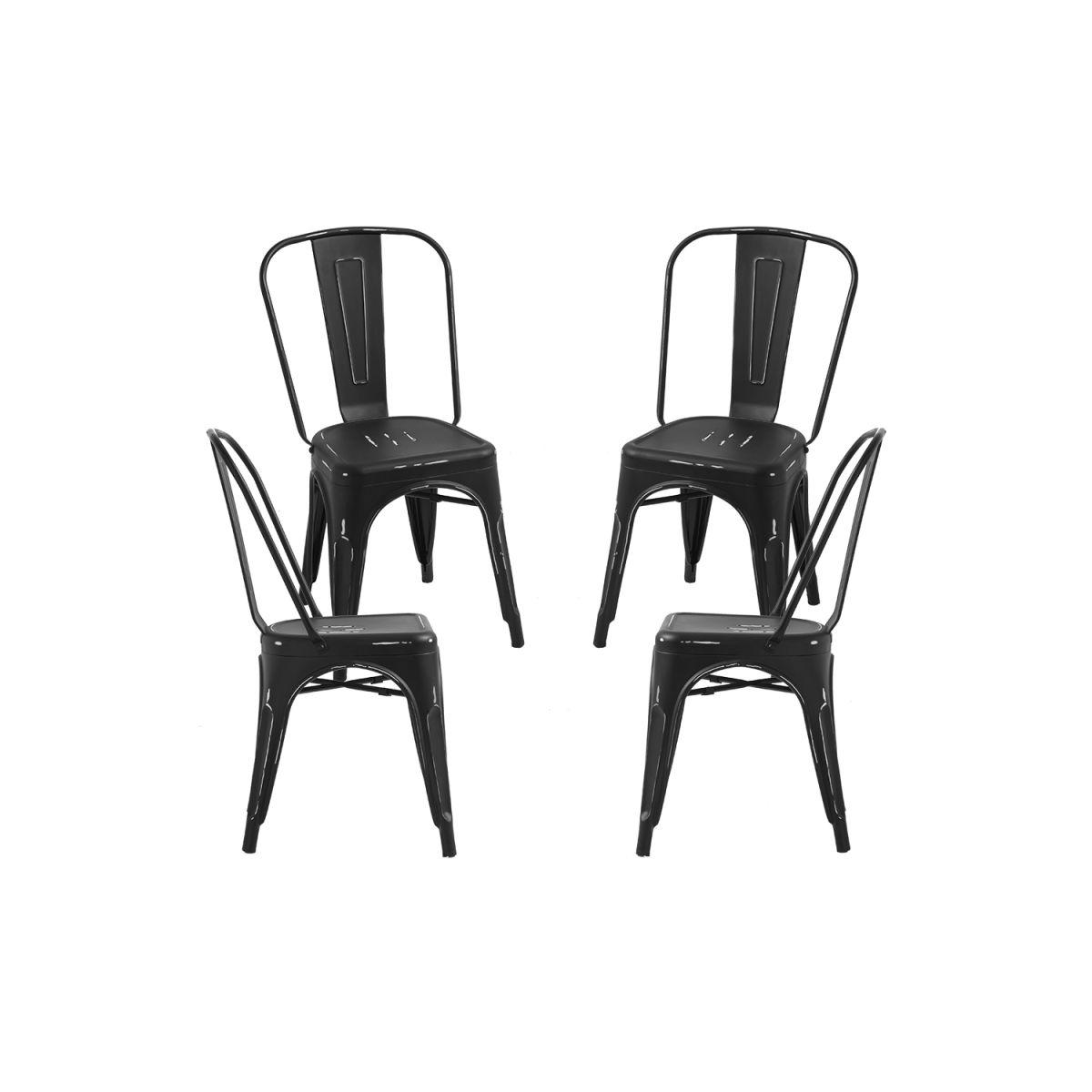 Regalos Miguel - Packs Sillas Comedor - Pack 4 Sillas Torix Vintage - Negro vintage