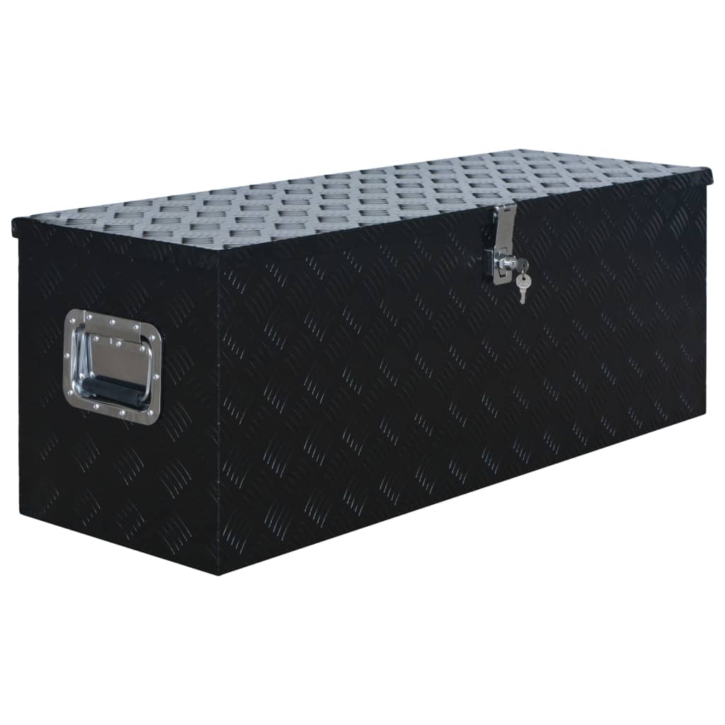 vidaXL Caja de aluminio 1085x370x400 mm negra