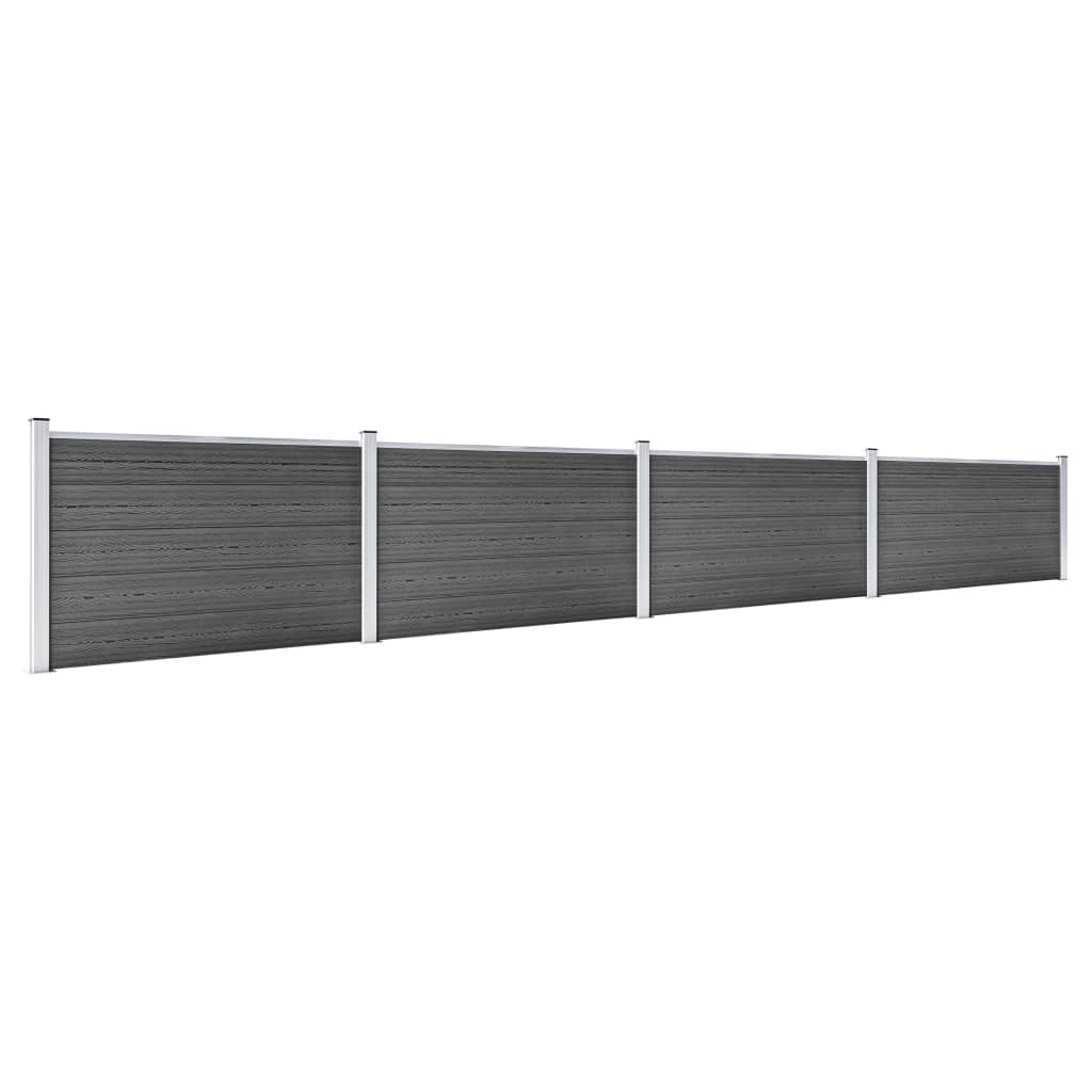 Vidaxl Valla de Jardín WPC 699x106 Cm Color Negro/marrón/gris