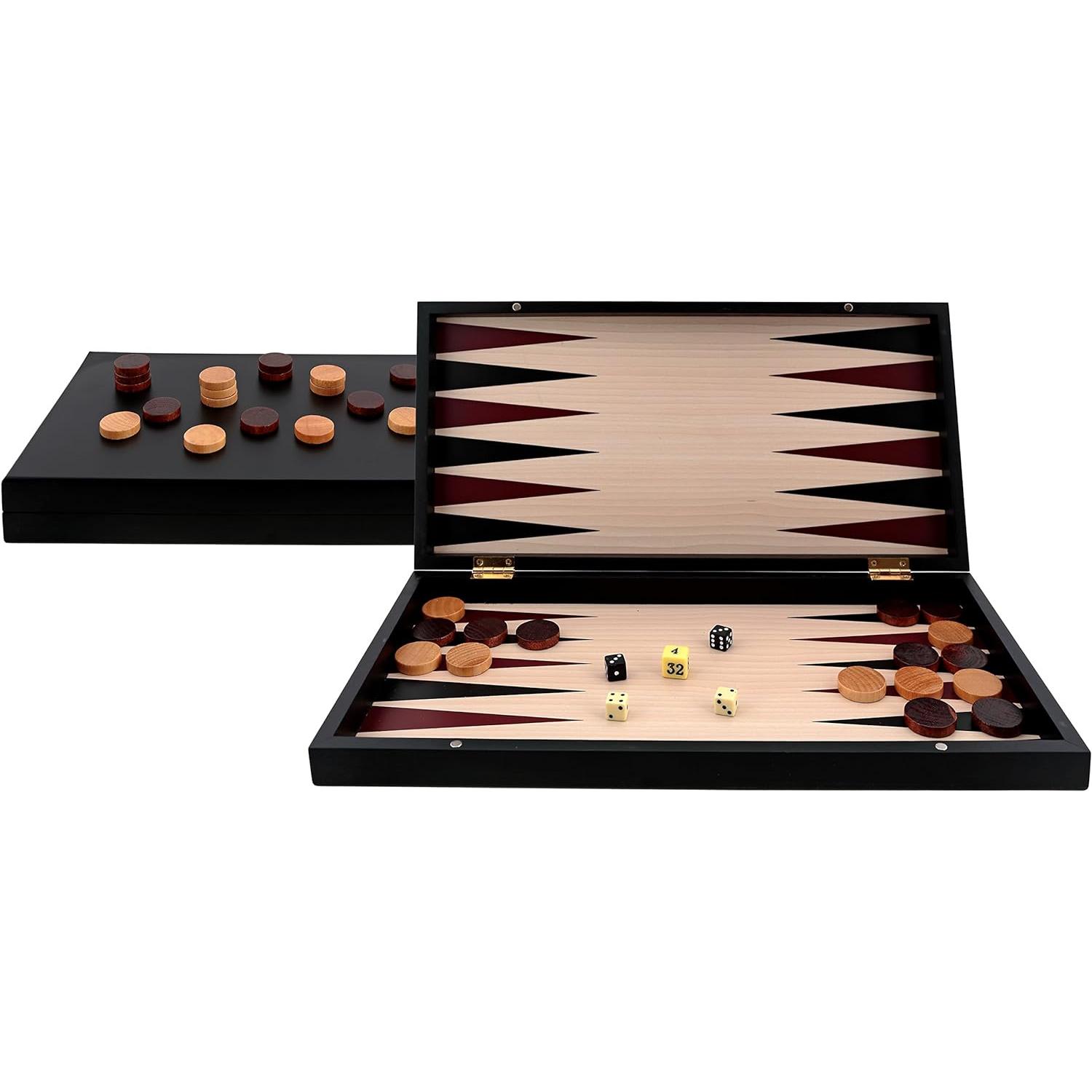 Backgammon lacado negro  Black Series de Aquamarine games CP033.