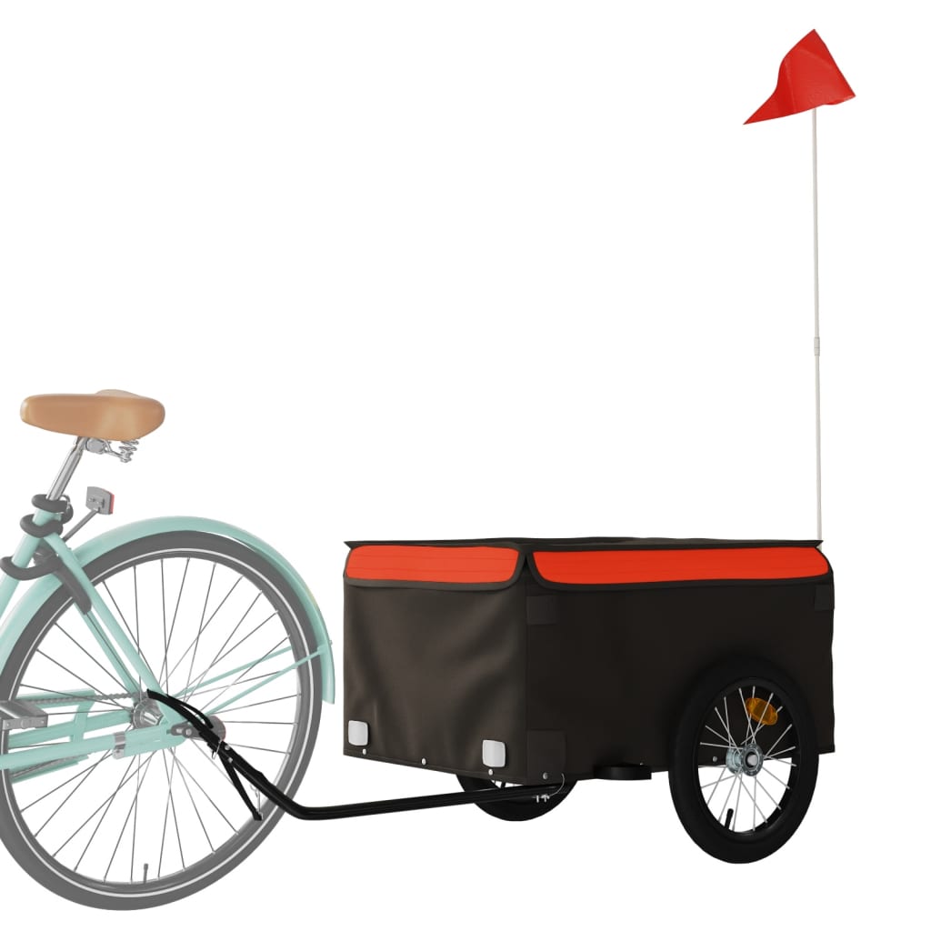 vidaXL Remolque para Bicicleta de Carga Carrito para Bici Hierro 45 kg Color Negro,  Amarillo,  Azul y mas