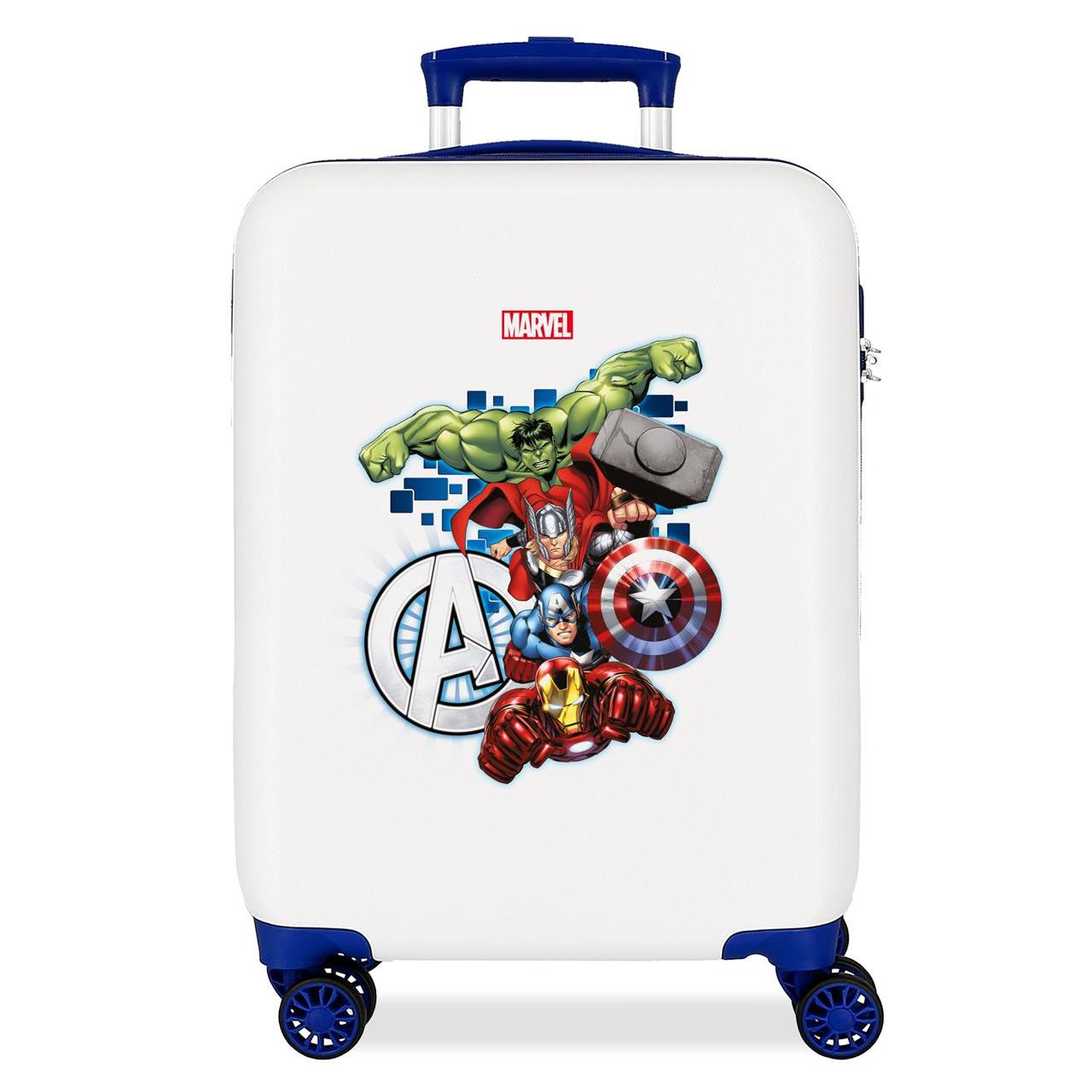 Maleta de cabina Marvel All avengers ABS con capacidad de 34L Blanco