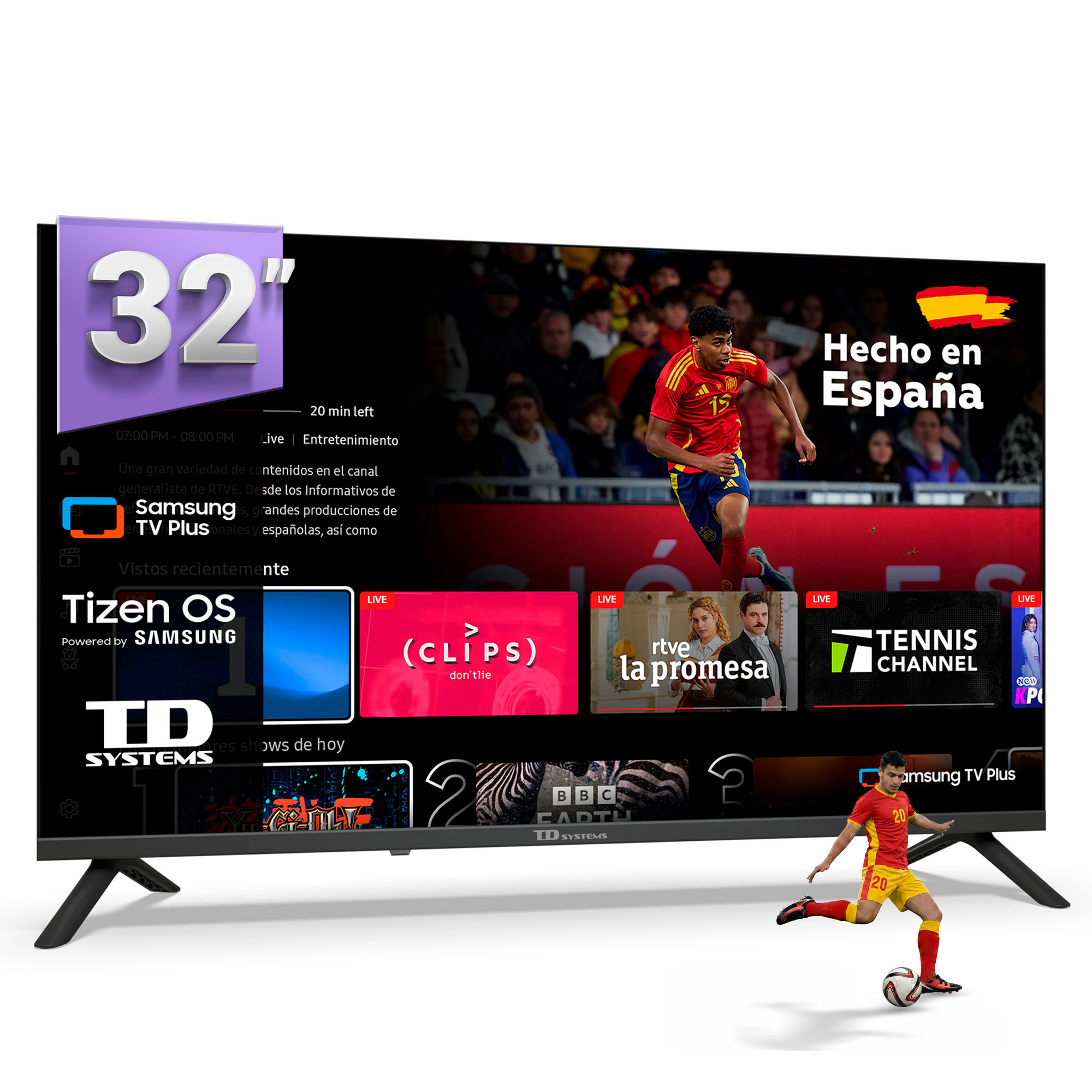 TD Systems - Smart TV 32 pulgadas Led HD Tizen OS 8.0. Triple Tuner (DVB-T2/C/S2). Televisores con Gaming Hub. Televisión del 2026 -K32C22TIZEN
