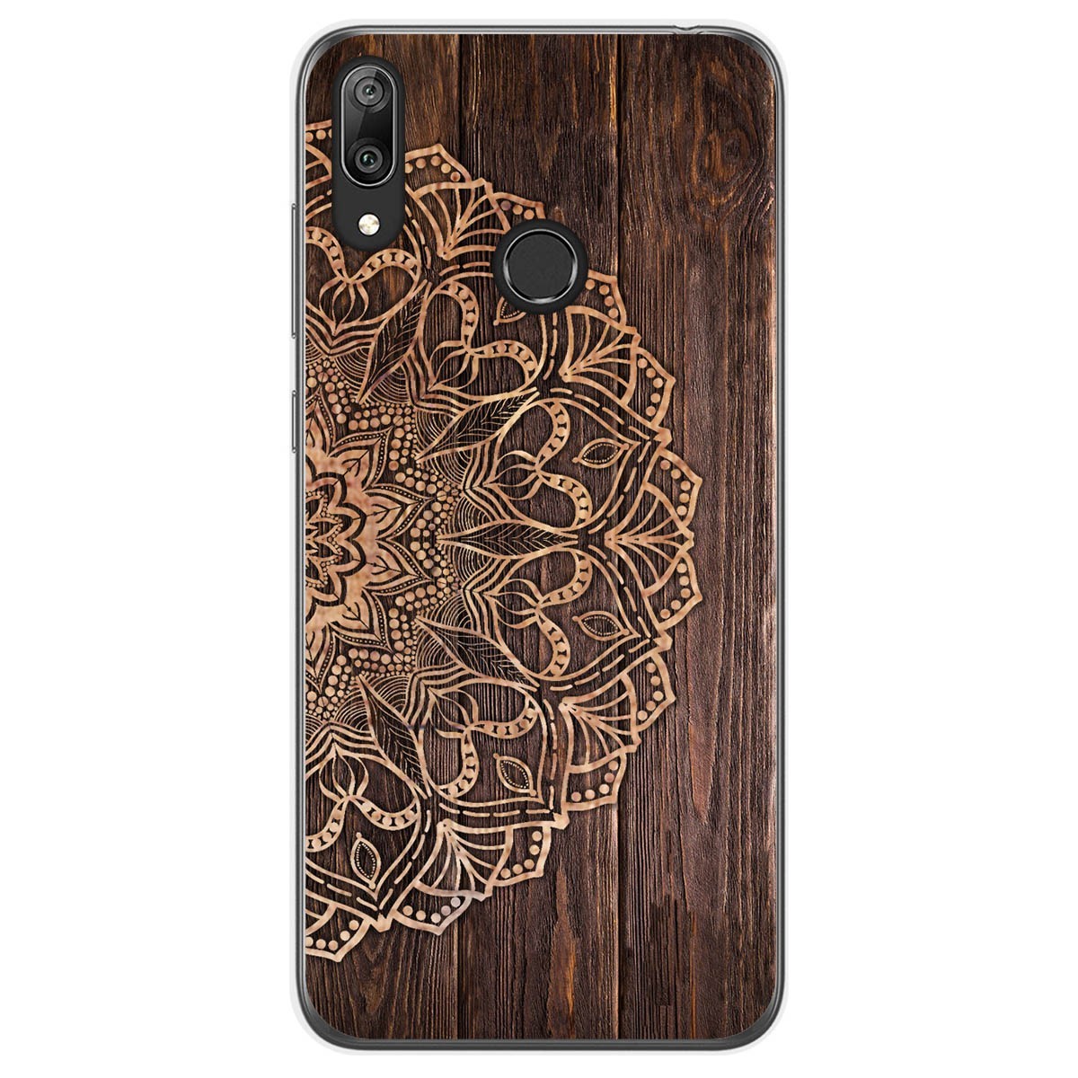 Tumundosmartphone Funda Gel Tpu para Huawei Y7 2019 diseño Madera 06 Dibujos