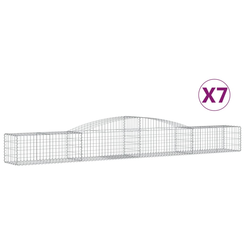 Vidaxl Cestas Gaviones Arco Hierro 7 Uds. Dimensiones 400x30x40/60 Cm