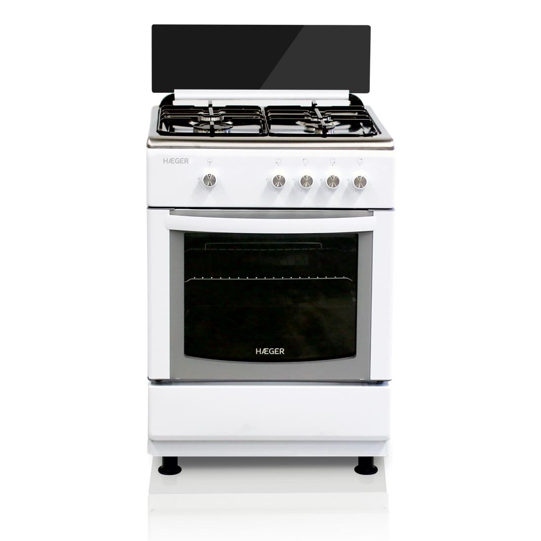 Haeger GC-SW6.003D cocina Cocina independiente Gas Encimera de gas Negro, Blanco