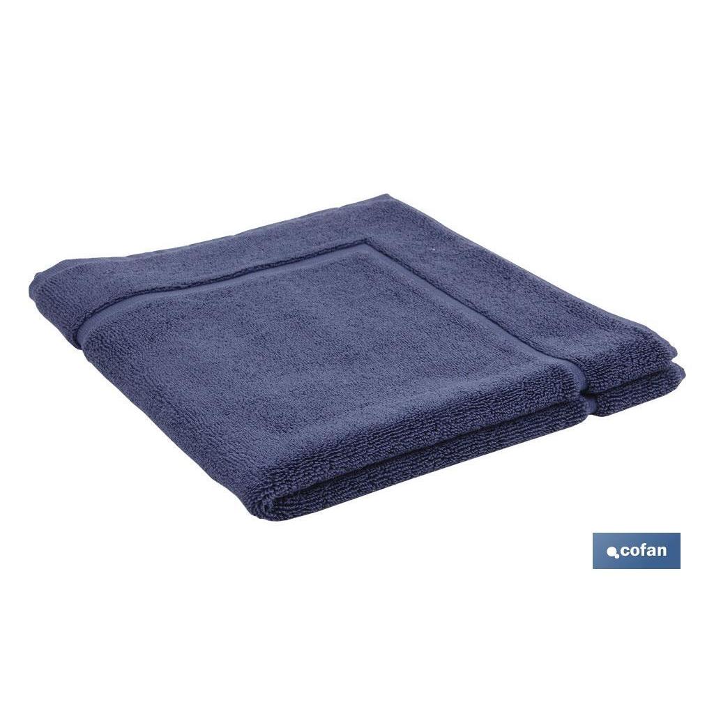 COFAN - Alfombra de Baño | Modelo Marín | Color Azul Marino | 100 % Algodón | Gramaje 1000 g/m² | Medidas 60 x 60 cm