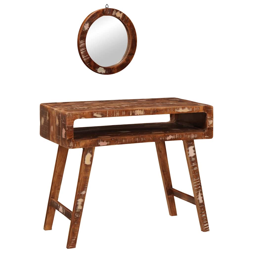 vidaXL Mesa Tocador Marrón 90 x 76 x 45 cm Madera sólida recuperada
