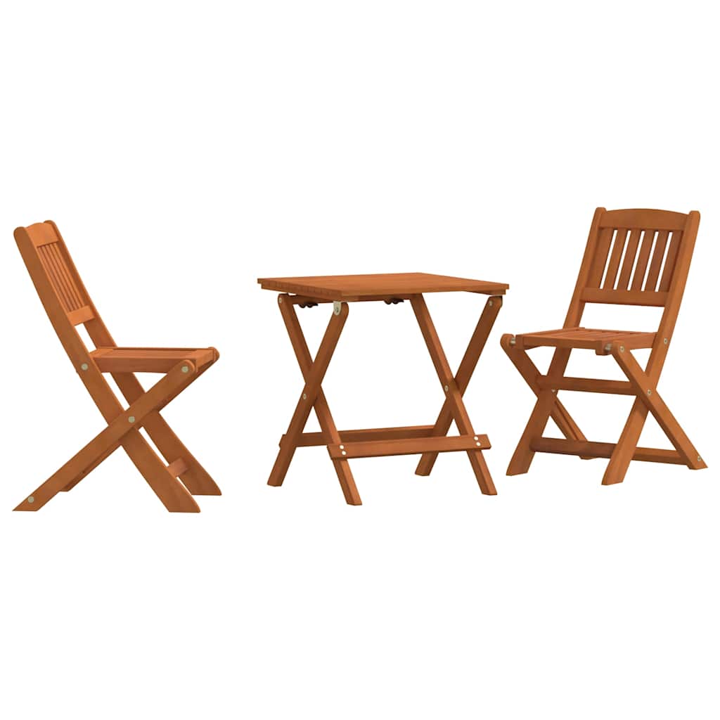 vidaXL Set de bistró para niños 3 pzas madera maciza de eucalipto