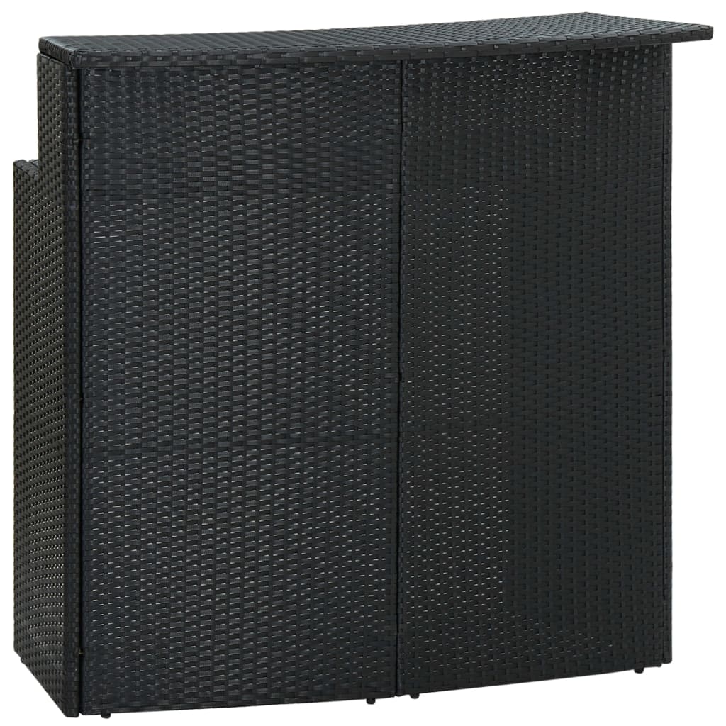 vidaXL Mesa alta de jardín ratán sintético negro 120x55x110 cm
