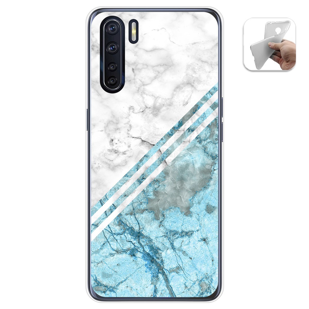 Tumundosmartphone Funda Gel Tpu para Oppo A91 diseño Mármol 02 Dibujos