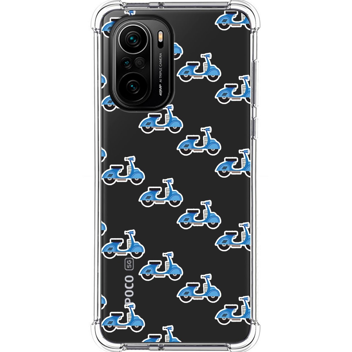 Tumundosmartphone Funda Silicona Antigolpes para Xiaomi POCO F3 5G / Mi 11i 5G 5G diseño Scooter Dibujos