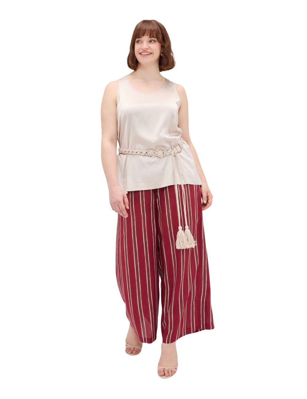 Fiorella Rubino - Pantalones Wide Leg de viscosa a rayas
