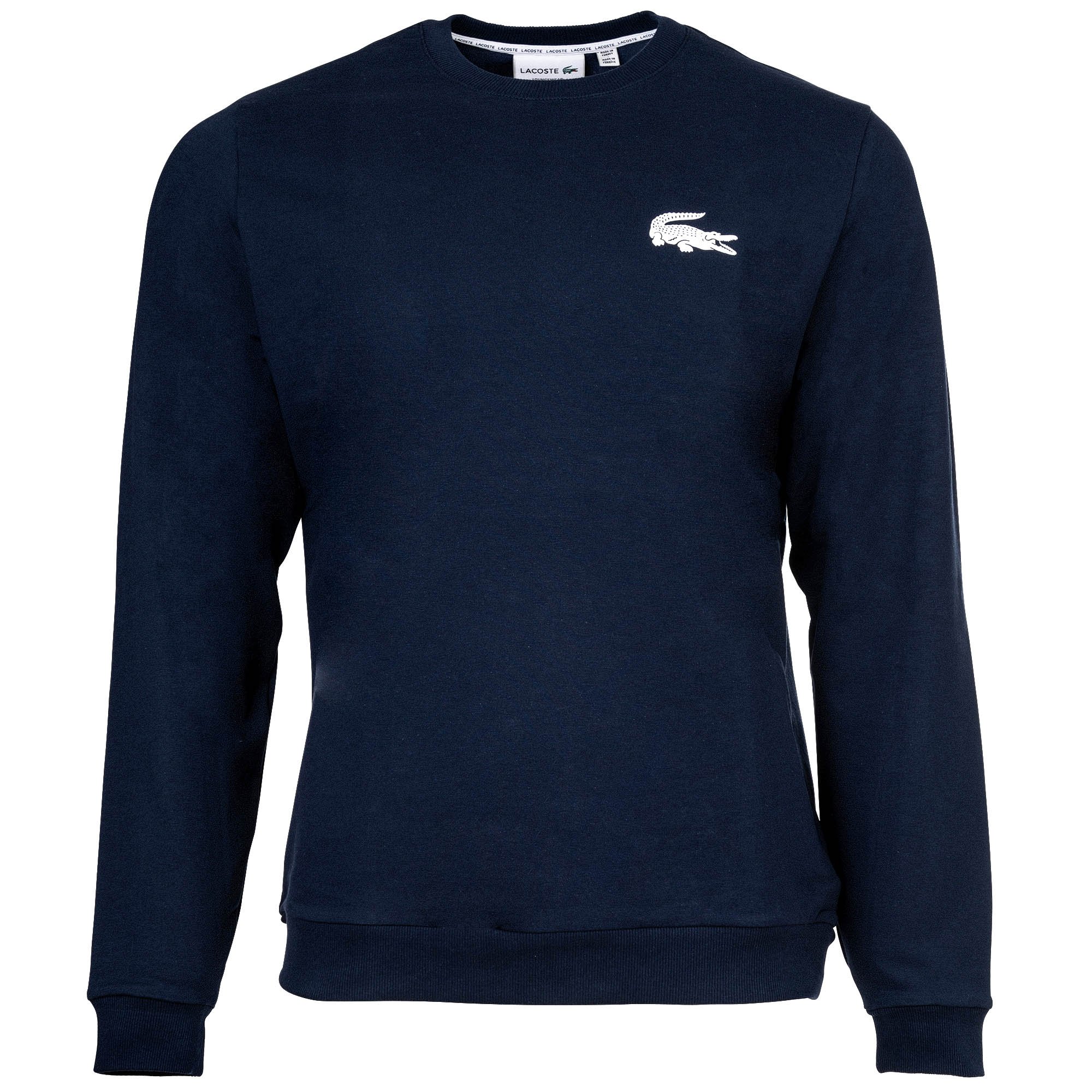 LACOSTE sudadera hombre - estampado logo, loungewear, cuello redondo, mezcla de algodón