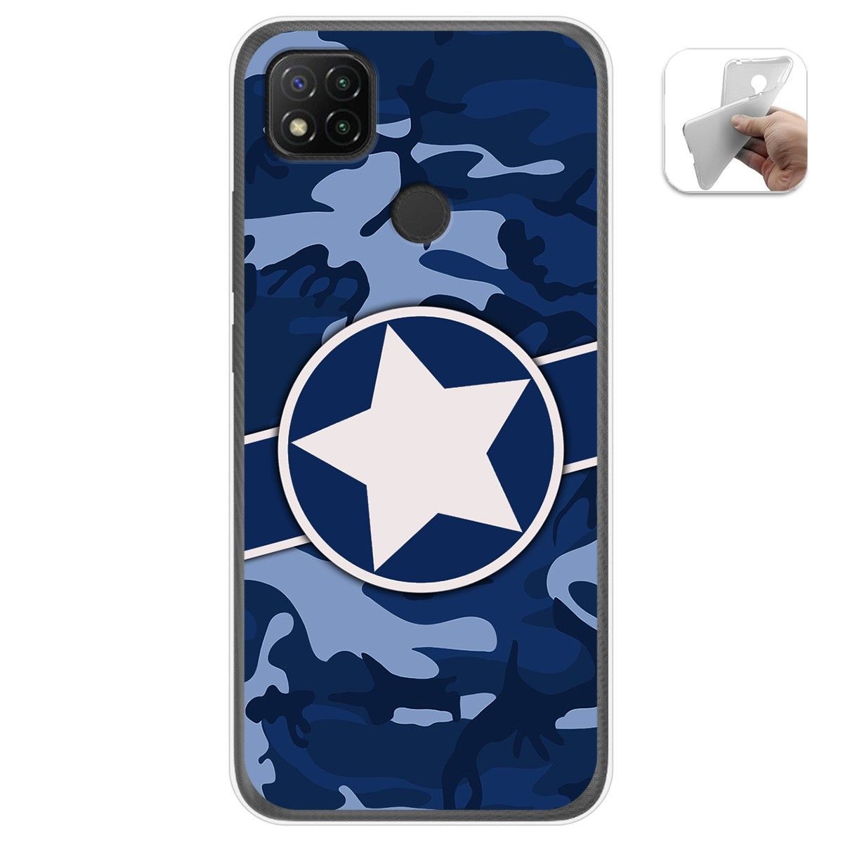 Tumundosmartphone Funda Gel Tpu para Xiaomi Redmi 9C diseño Camuflaje 03 Dibujos