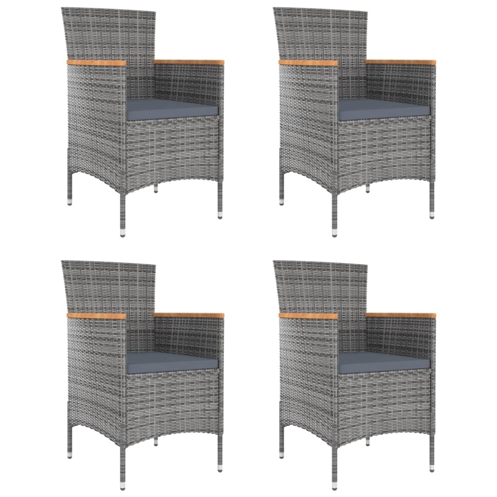 vidaXL Sillas de comedor de jardín 4 unidades ratán sintético