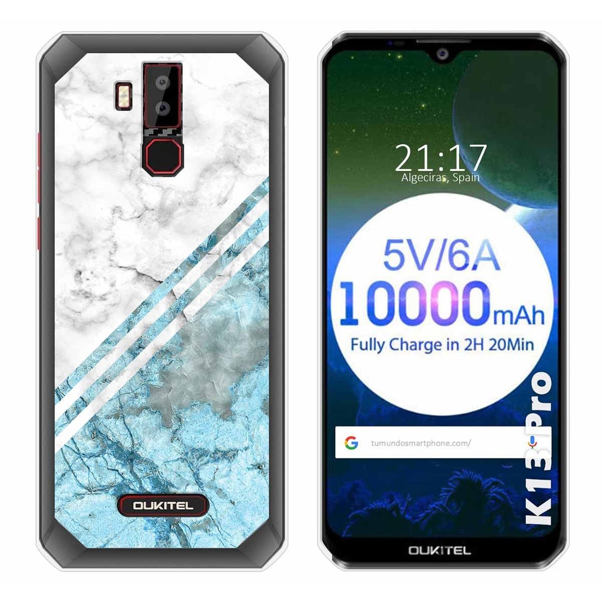 Tumundosmartphone Funda Gel Tpu para Oukitel K13 Pro diseño Mármol 02 Dibujos