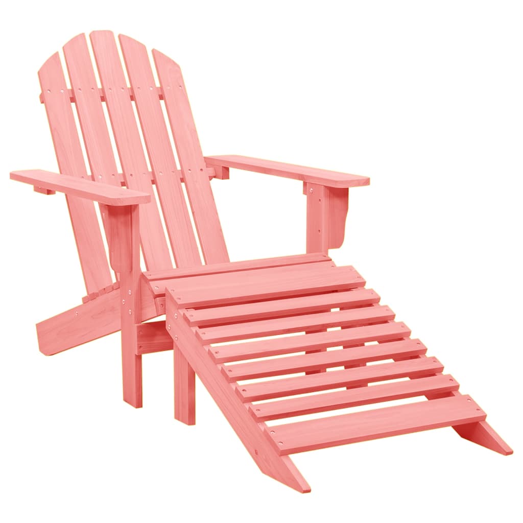 vidaXL Silla de jardín con otomana de madera