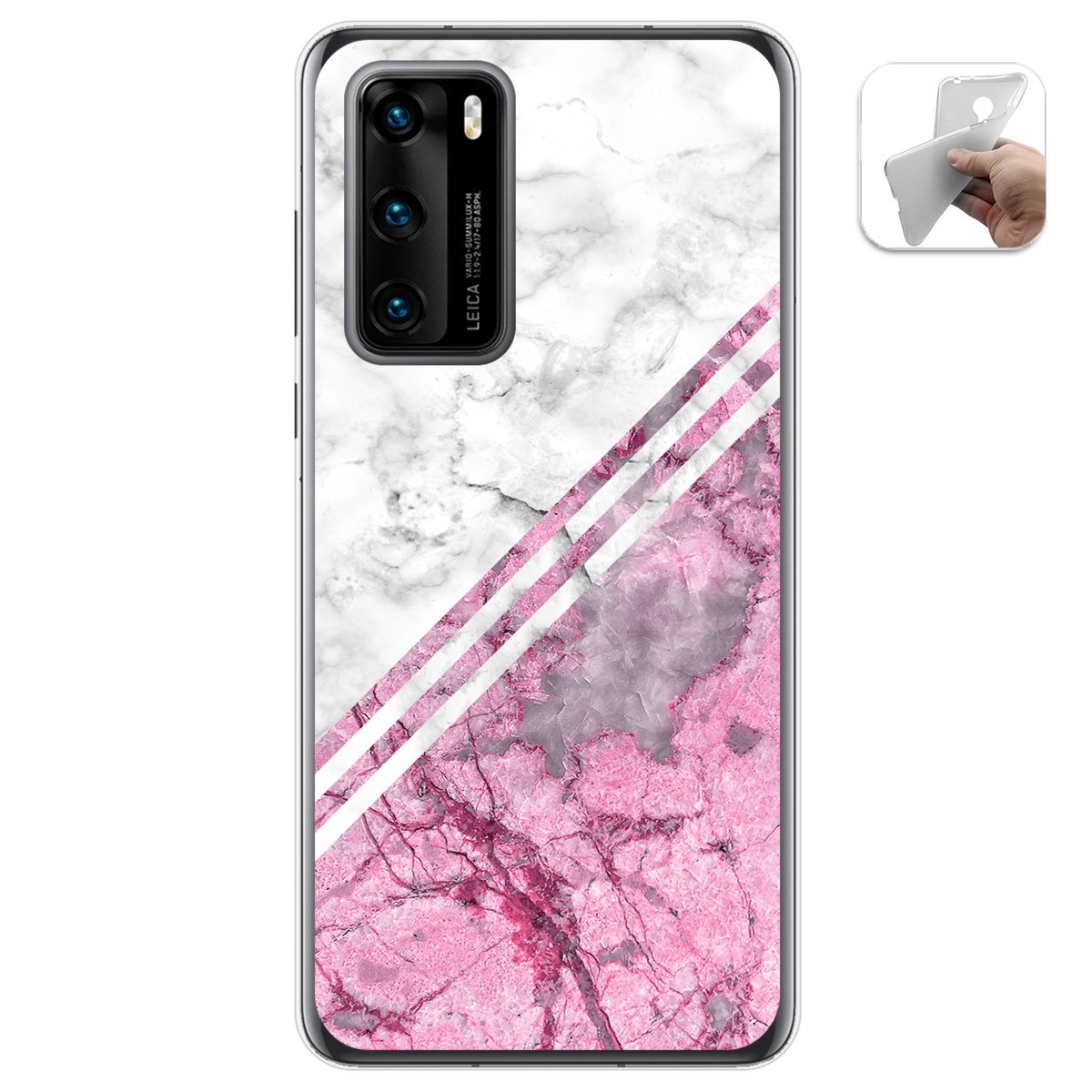 Tumundosmartphone Funda Gel Tpu para Huawei P40 diseño Mármol 03 Dibujos
