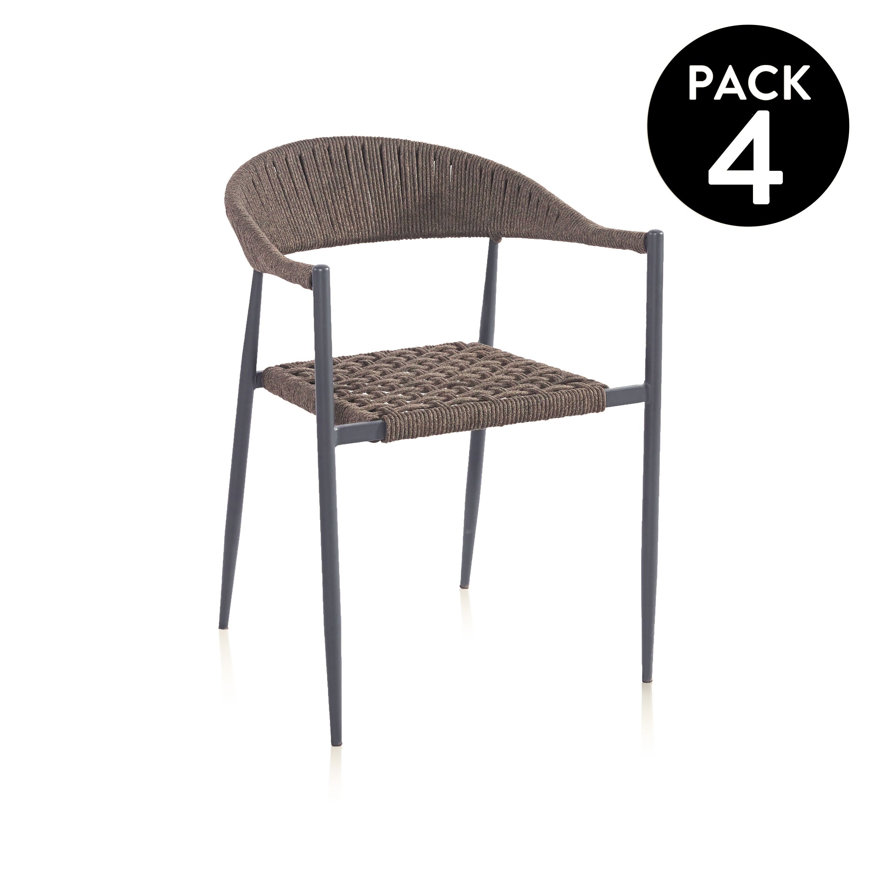 duehome - Pack 4 sillas de exterior Eina