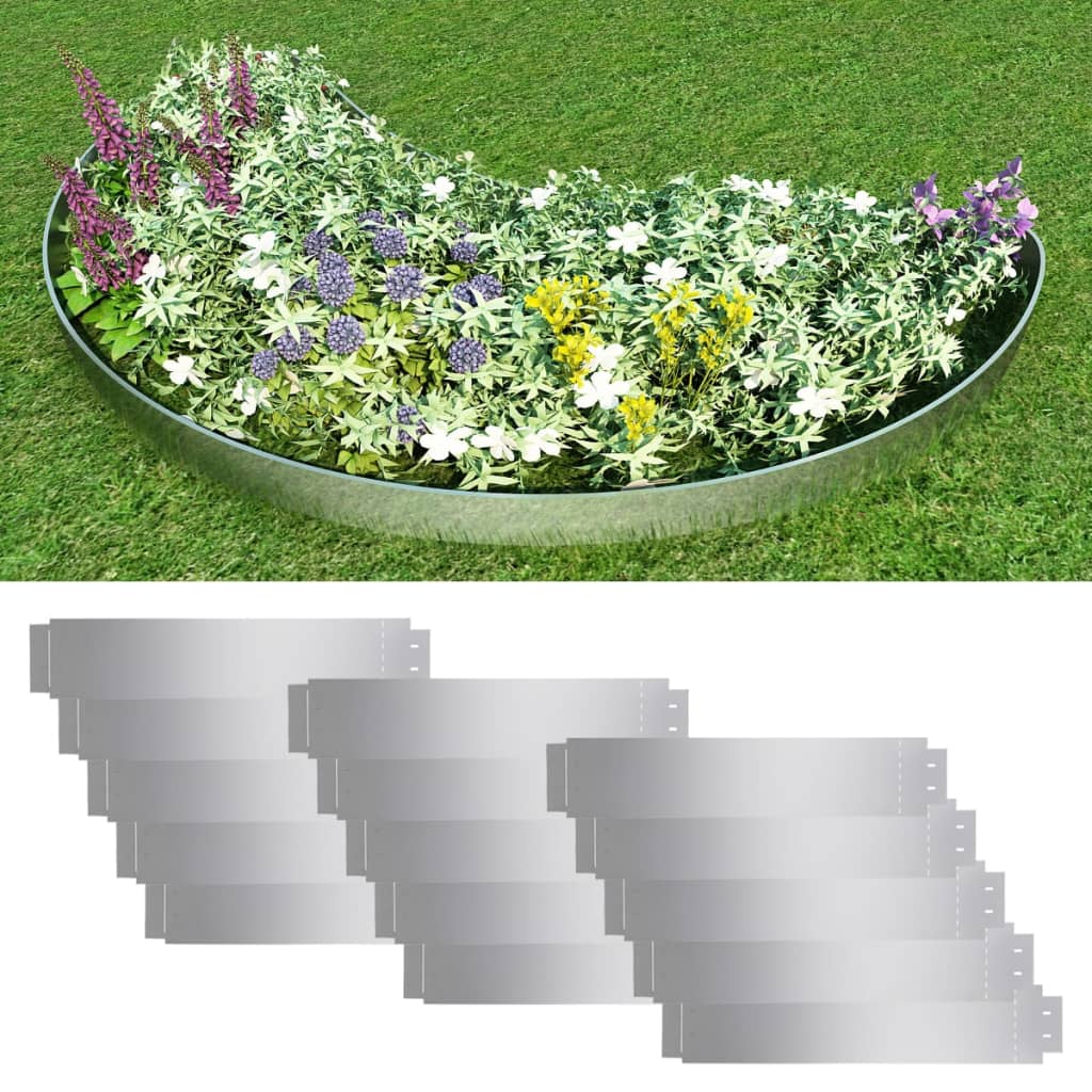 vidaXL Paneles Divisorios de Valla Flexibles Acero Galvanizado (15 unidades) Dimensiones 100 x 14 cm, 100 x 20 cm