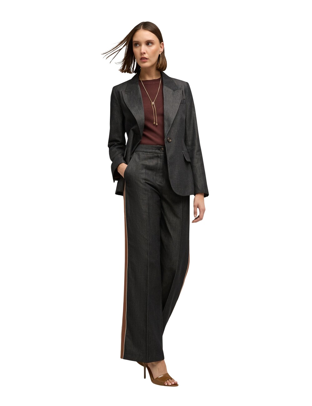 Motivi - Pantalones palazzo con bandas laterales