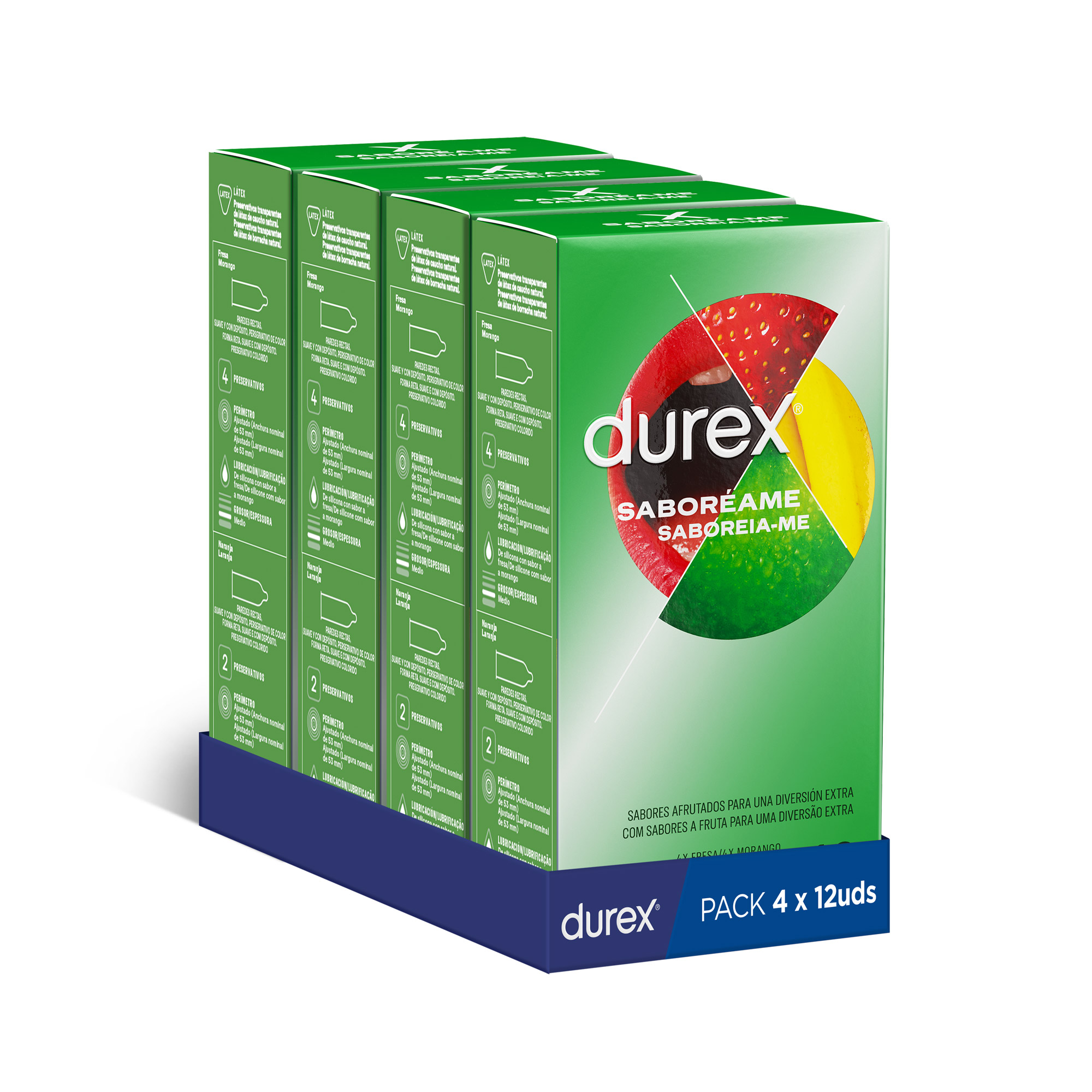Durex - Condones para hombre Durex. Pack de 48 Preservativos para sexo seguro. Natural, Sensitivo Suave, Invisible, Contacto Total, Real Feel, Mutual Climax, Placer Prolongado, Dame Placer, Saboreame, Intense, Natural XL y Invisible Extra Lubricado