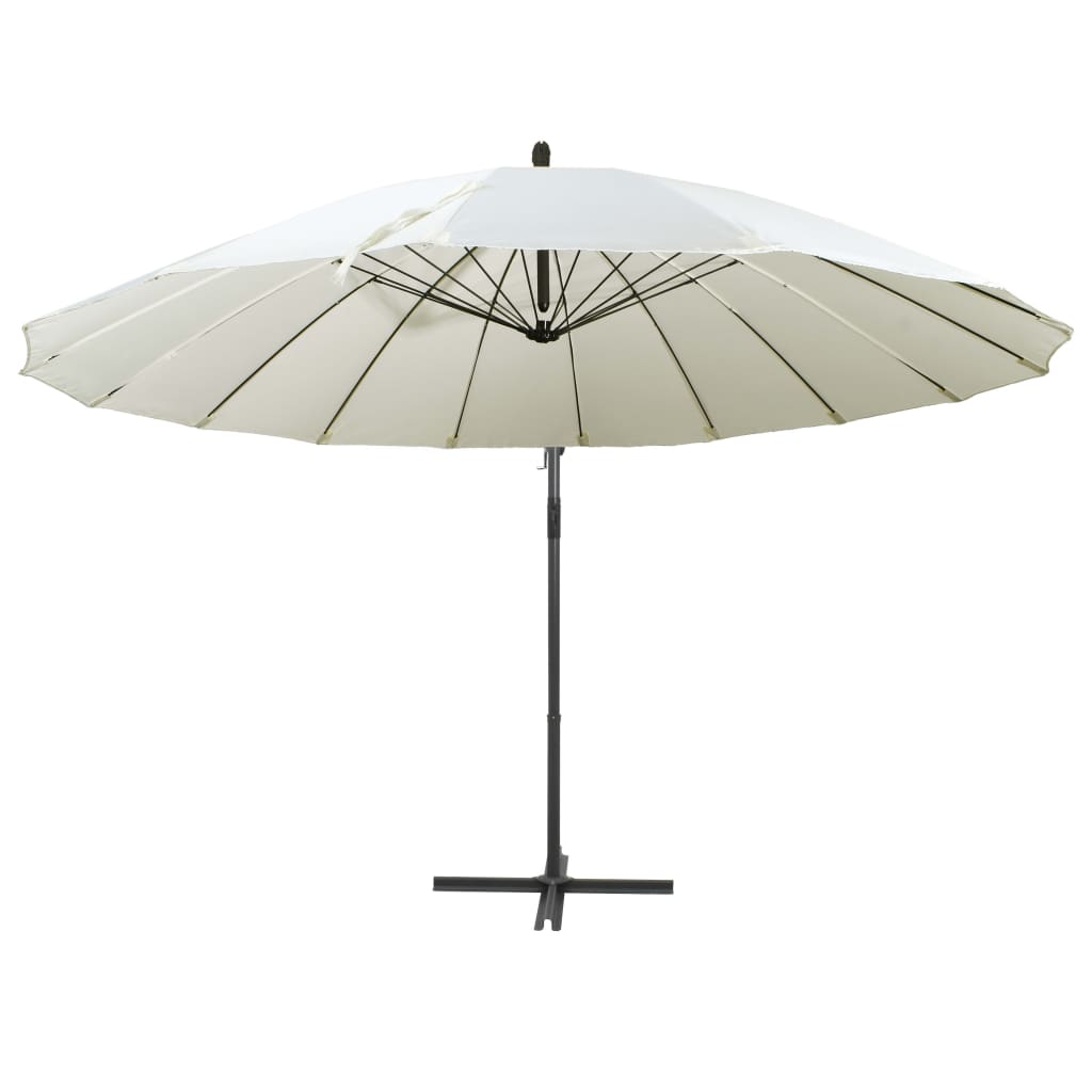 vidaXL Sombrilla colgante con palo de aluminio 3 m Color Blanco, Antracita, Taupé