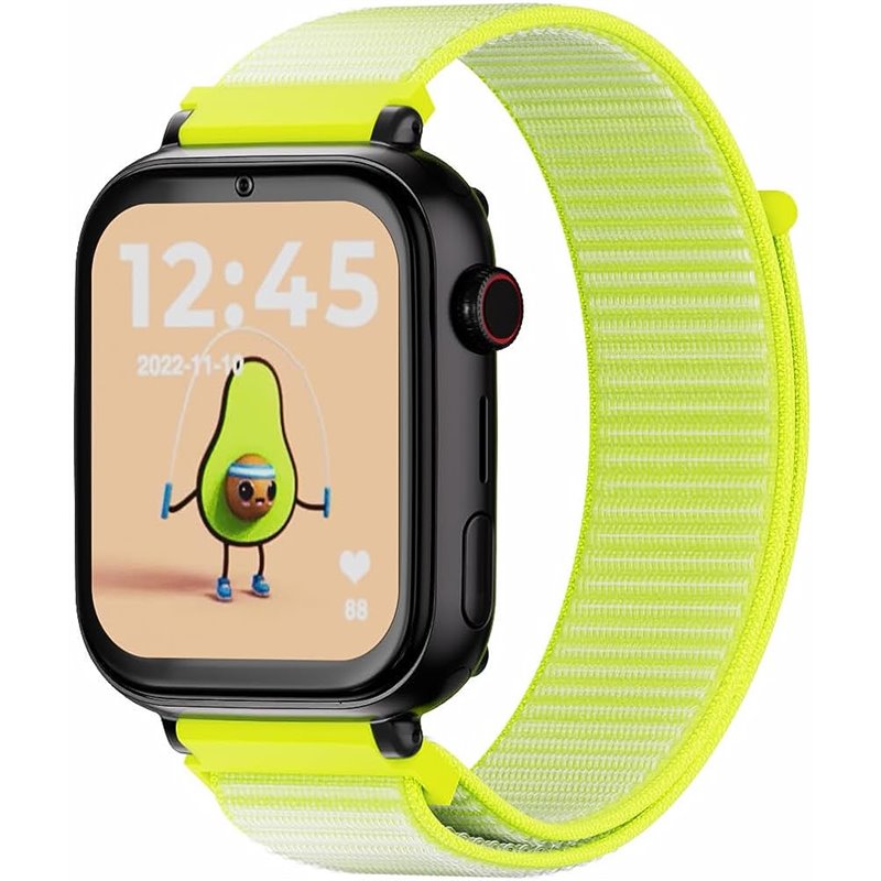 SaveWatch Plus con GPS y llamada / carcasa NEGRA y correa Amarillo Fluor