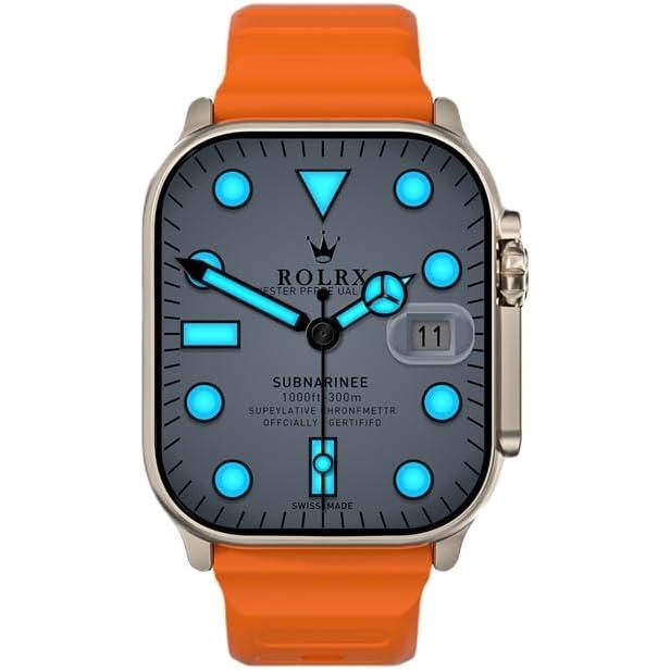 Nuevo Watch 9 Ultra Smart Watch 49mm 2023 NFC Hombres Mujeres GPS Track Bluetooth Llamada BT Juegos de Música Carga Inalámbrica Smartwatch (Naranja)