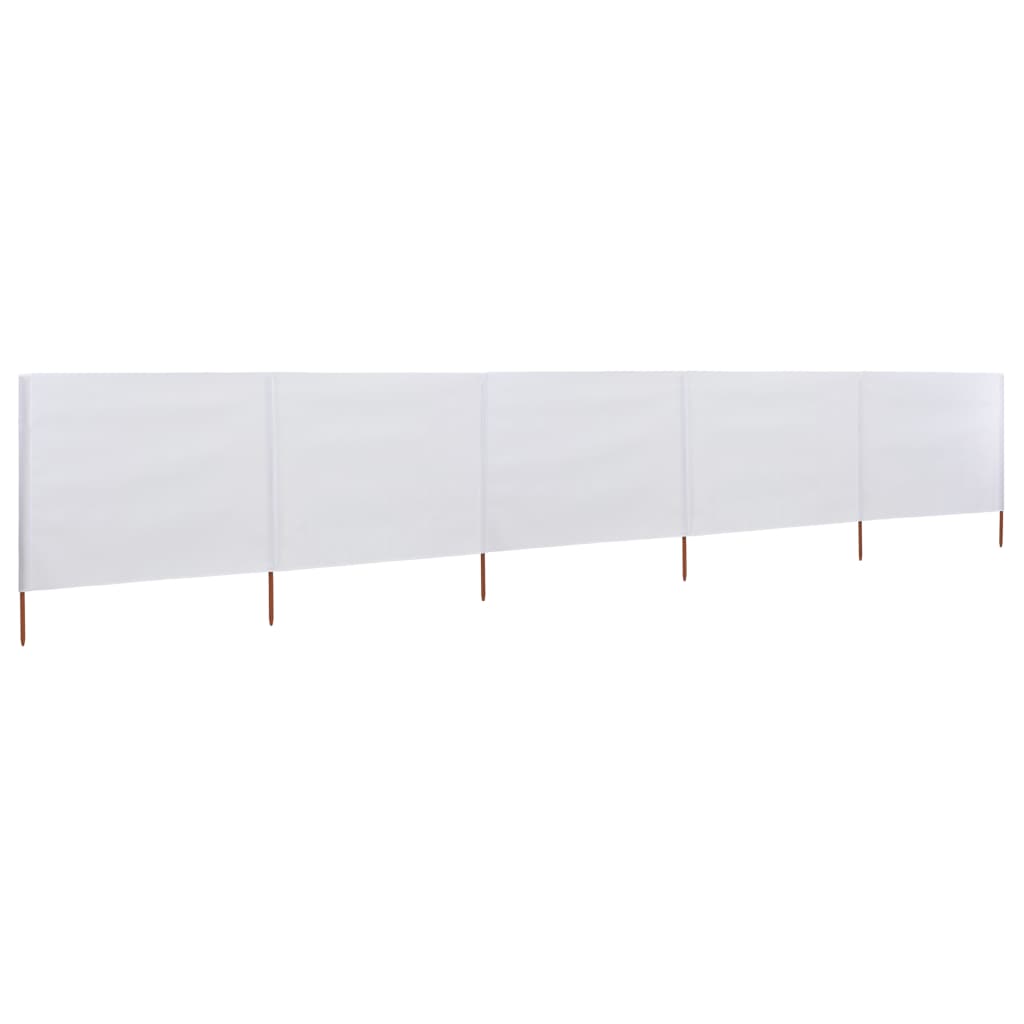 vidaXL Paravientos de playa de 5 paneles tela 600x160cm Color Blanco arena, Verde, Antracita