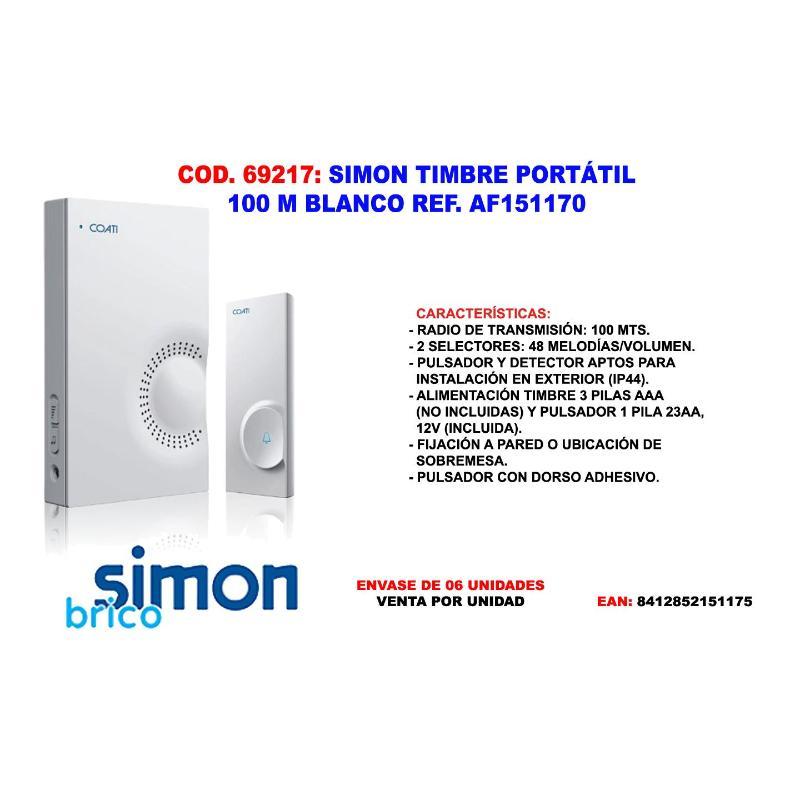 Simon timbre portatil 100 m blanco af151170