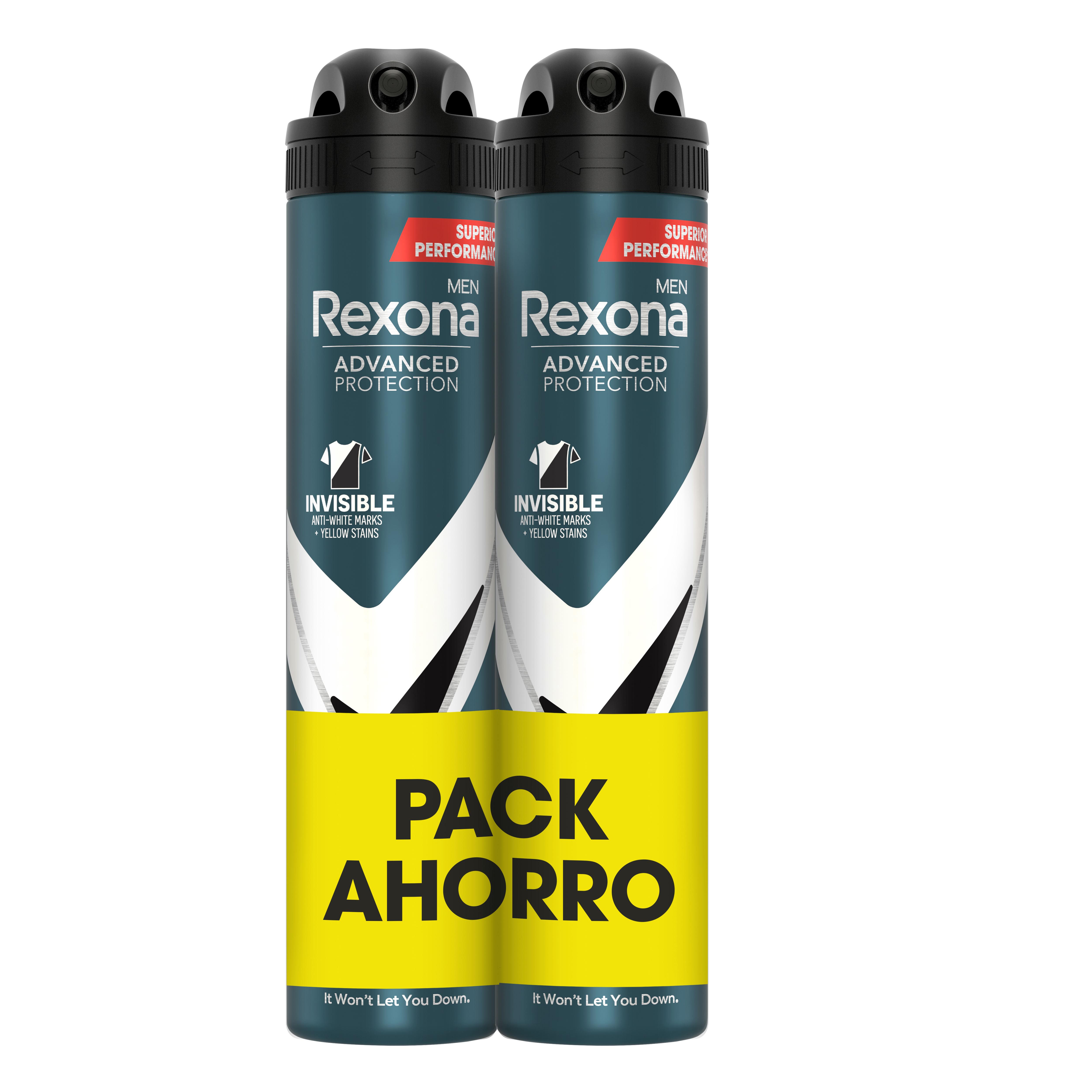 Rexona - Rexona Desodorante Invisible Black & White Antitranspirante Protección Avanzada 72h 200ml - Pack de 2