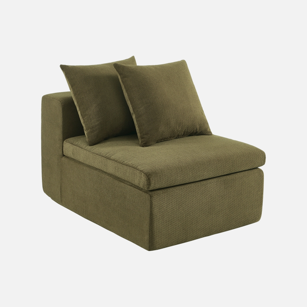 sweeek - Módulo para sofá modular de tela chenilla , Movi , 76x110x62