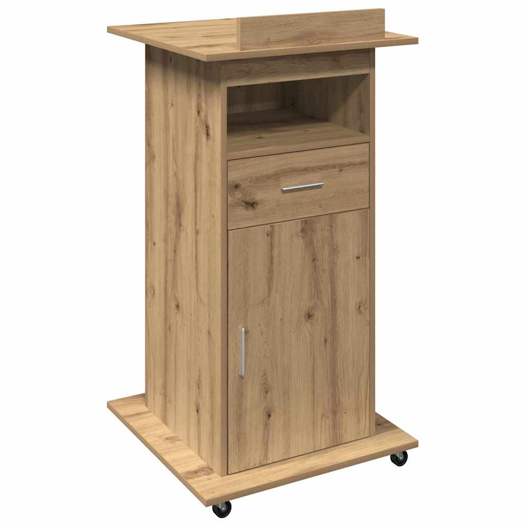 vidaXL Podio Roble artesanal 55 x 55 x 107 cm Madera de ingeniería