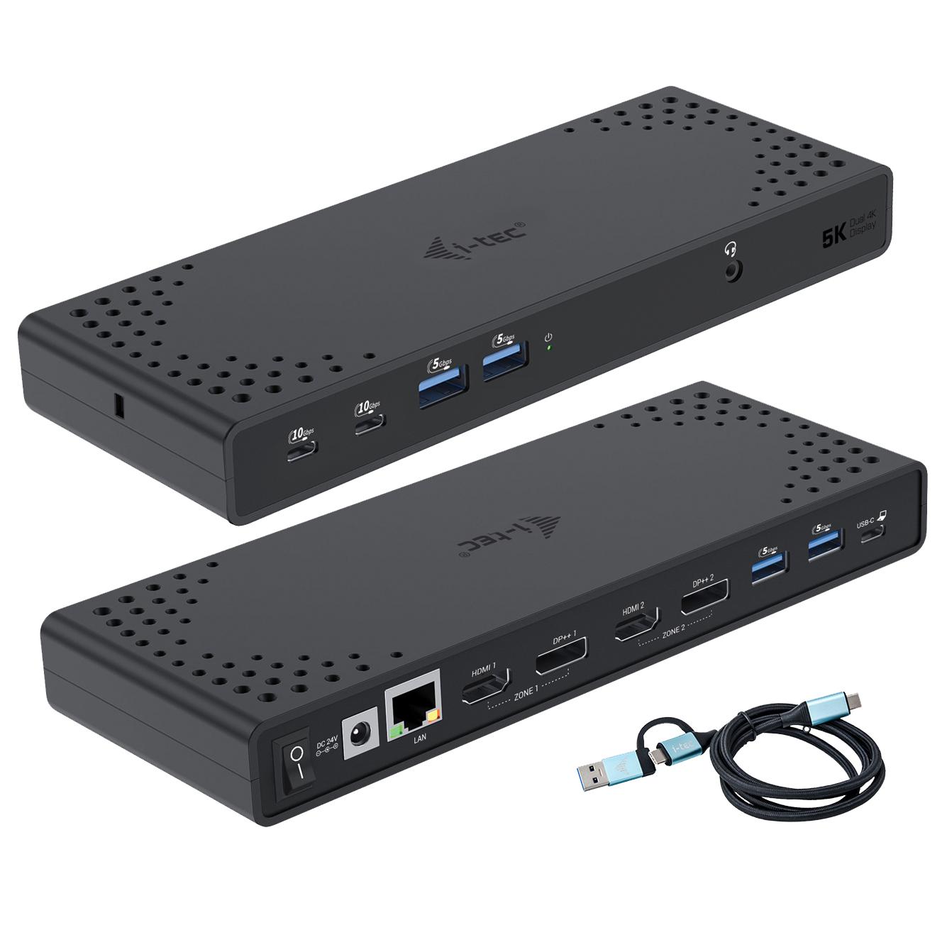 I-tec usb 3.0 / usb-c / thunderbolt 3 dual display docking station gen2 + power delivery 100w