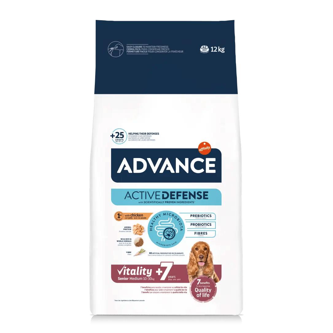 ADVANCE Medium Senior con Pollo y Arroz - Alimento para Perros de más de 7 años - 10 a 30kg