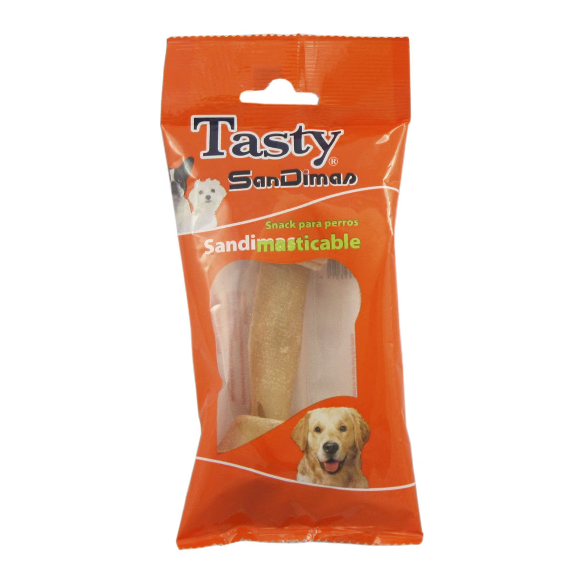 Snack para perros medianos adultos, medianos y grandes SanDimas Tasty Masticable, 1 hueso vacuno nudo 13 cm.