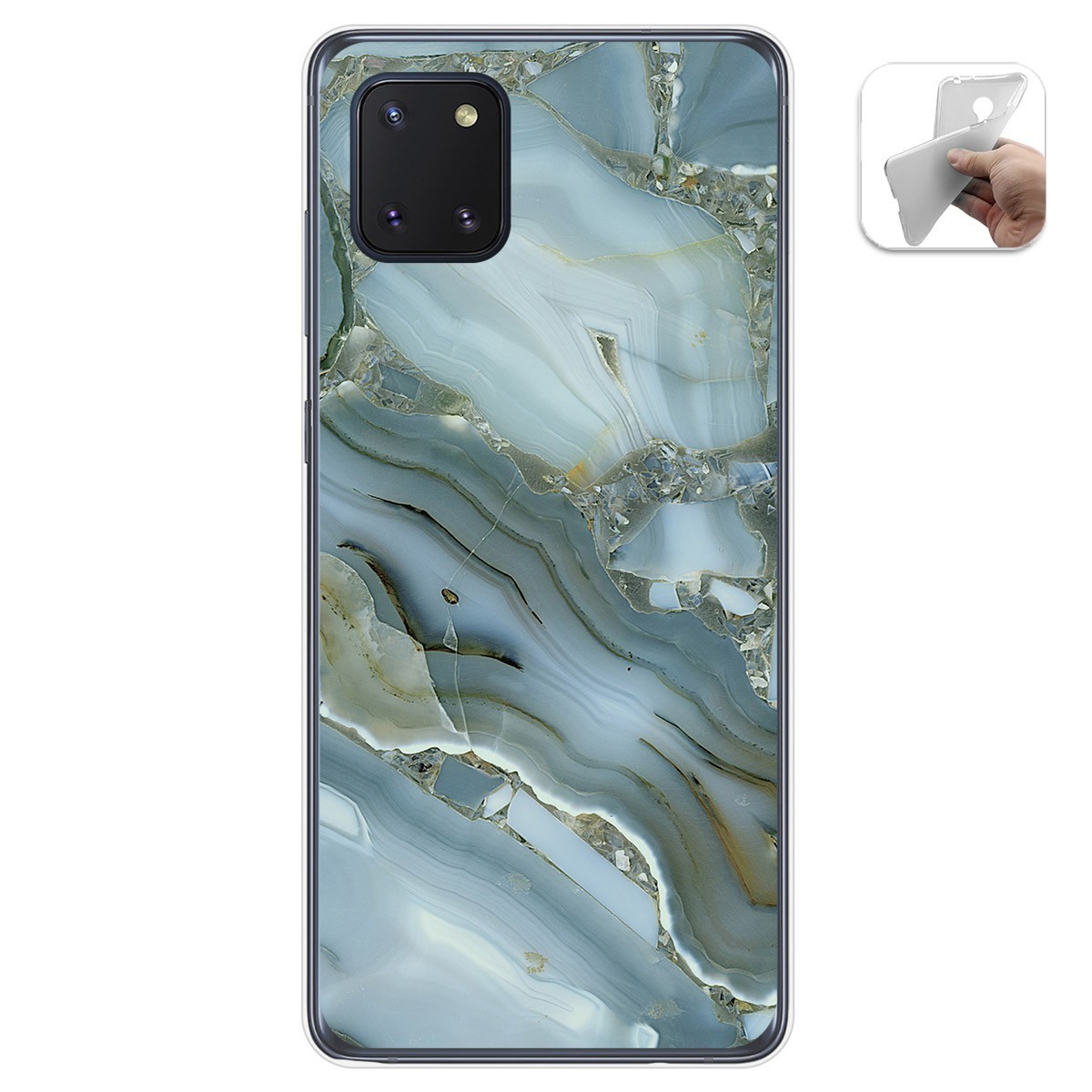 Tumundosmartphone Funda Gel Tpu para Samsung Galaxy Note 10 Lite diseño Mármol 09 Dibujos