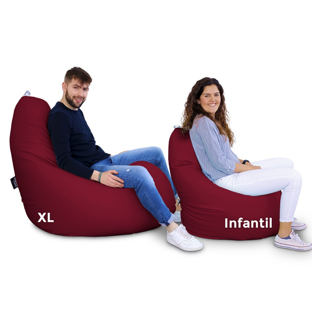 Puff Pera Relax Polipiel Granate HAPPERS - Cómodo, ligero y resistente. Make it Happers®