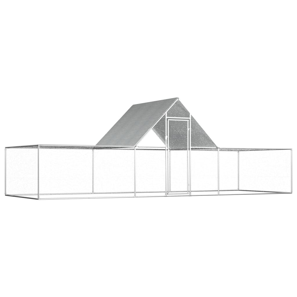 vidaXL Gallinero Metal Acero Galvanizado Techo Jaula Conejos Gallinas Dimensiones 3 x 1 x 1, 5 m,  5 x 1 x 1 y mas
