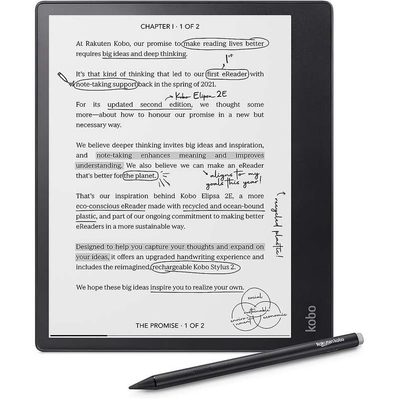 Rakuten Kobo Elipsa 2E lectore de e-book Pantalla táctil 32GB Wifi Negro