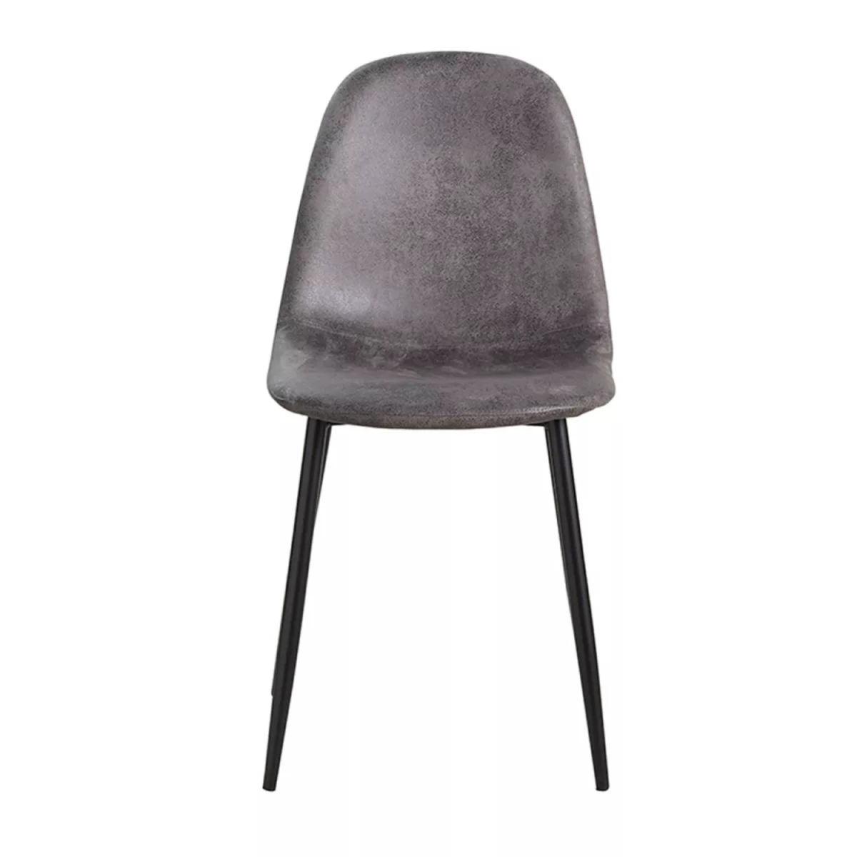 Regalos Miguel - Packs Sillas Comedor - Pack 4 Sillas Black Teok Polipiel - Gris oscuro Vint