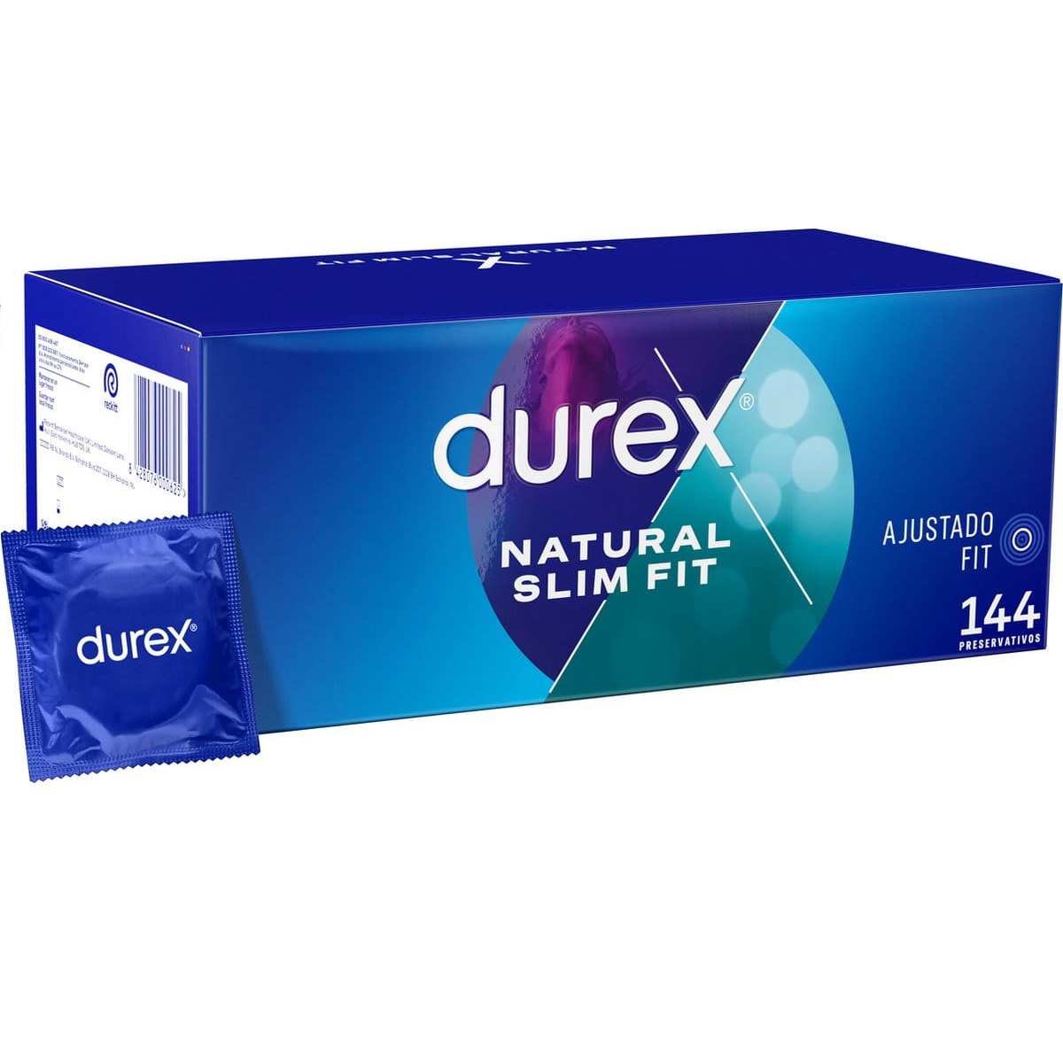 Durex - Durex - Condones para hombre, Paquete de 144 condones para un sexo seguro. Natural, Sensitivo Suave, Saboréame y Natural Slim Fit