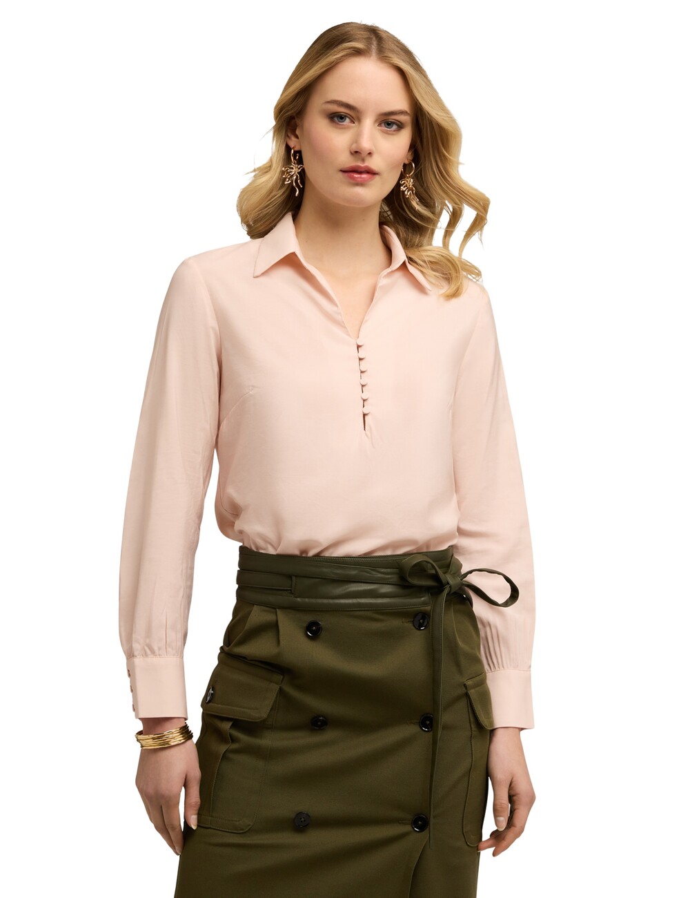 Motivi - Blusa con cuello de satén
