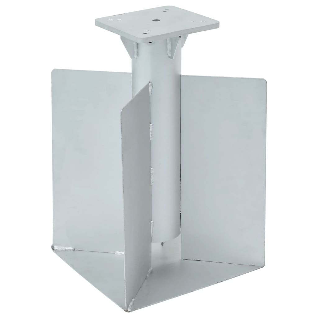 vidaXL Base para sombrilla enterrada acero plateado 27,5x27,5x45 cm