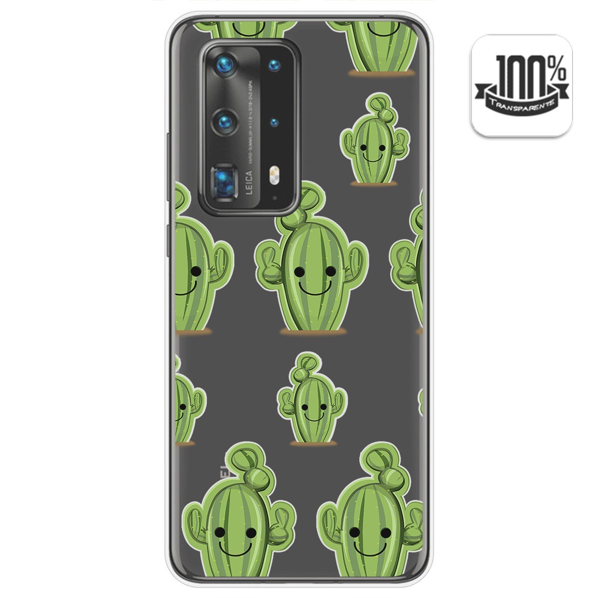 Tumundosmartphone Funda Gel Transparente para Huawei P40 Pro diseño Cactus Dibujos
