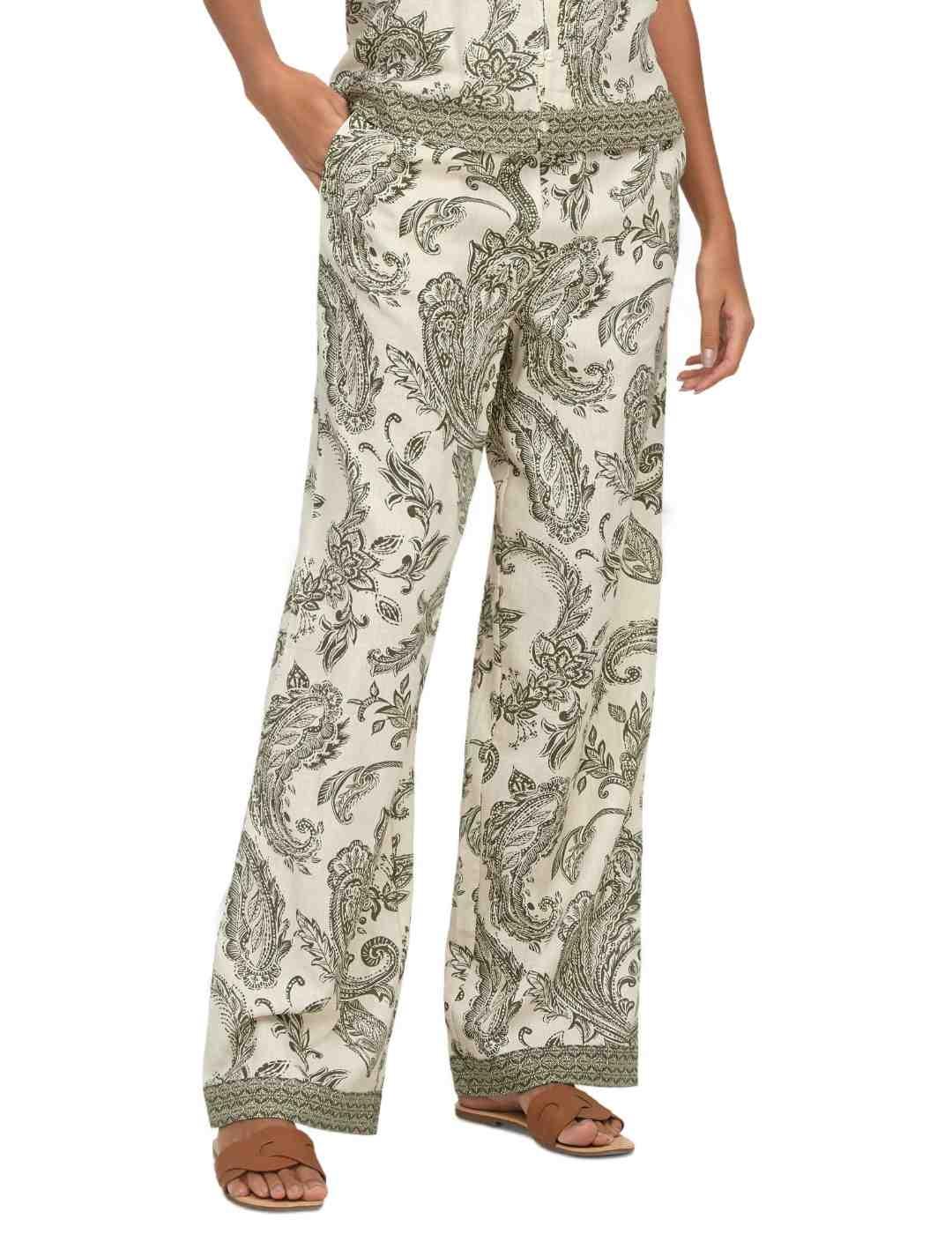 Pantalón Only Liana estampado verde de mujer