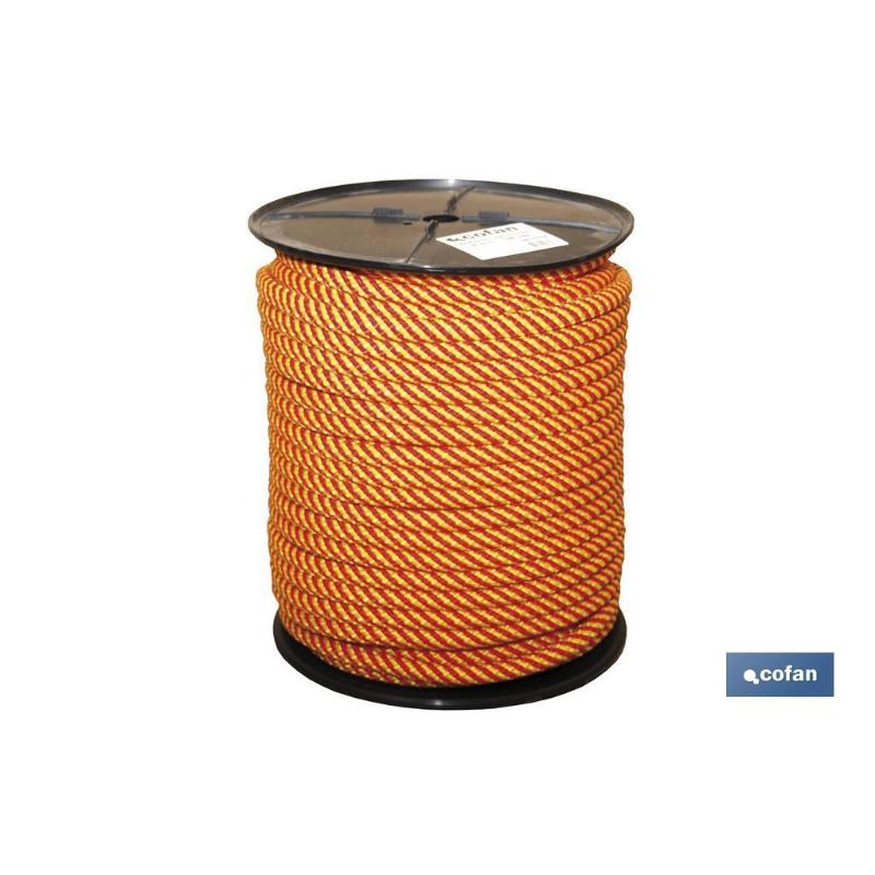 Carrete cuerda tr. helicoidal 6 mm 200 mts rojo/am